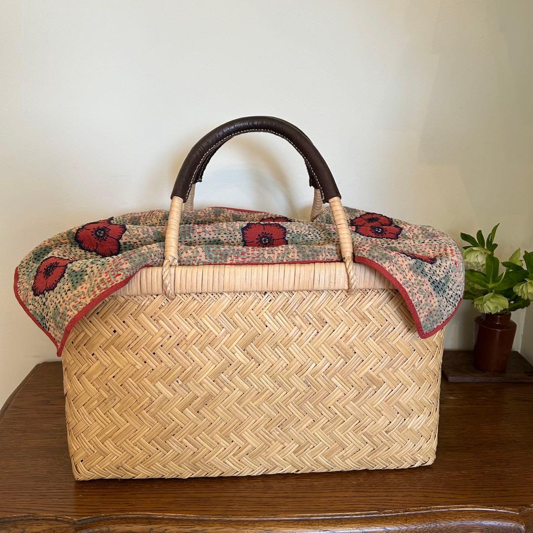 ラリーキルトのバスケットカバー＊ミナペルホネンハギレ＊マルチカバー