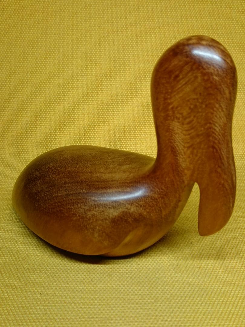 【美品】トリ　鳥　木彫　北欧　置物　インテリア　工芸品　美術品　A1043
