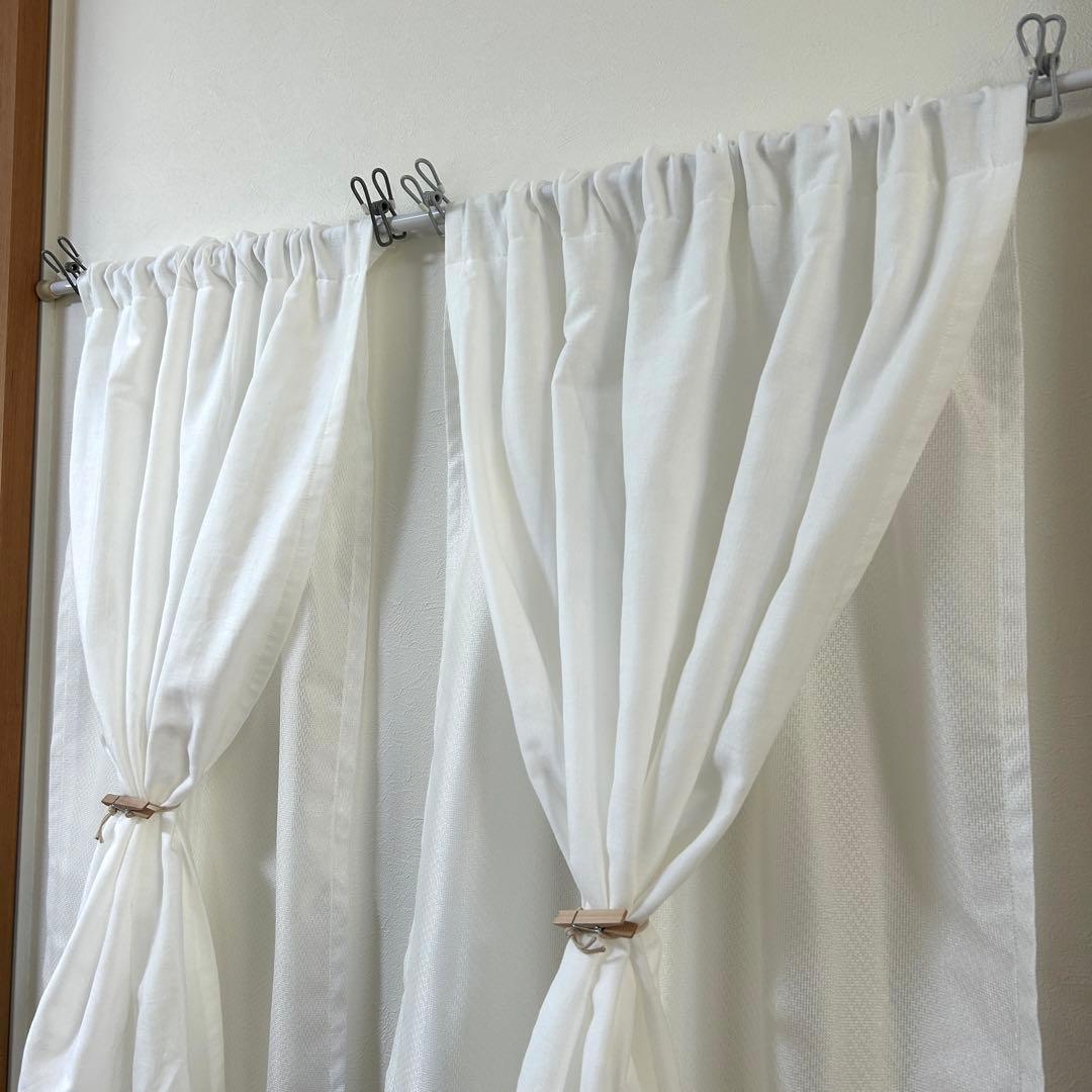 【NANA】二重カフェカーテン　ダブルガーゼ　ミラーレース　オーダー品