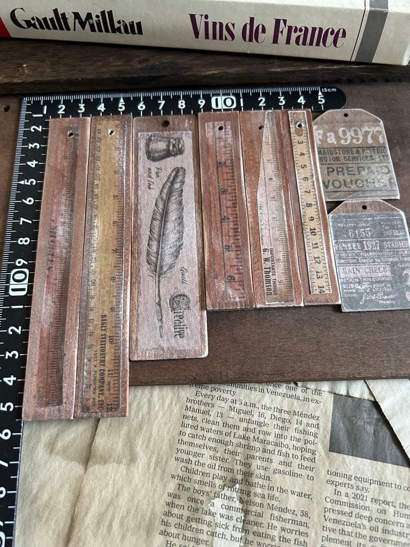 レトロウッドタグ大きめセット！8枚　No.189