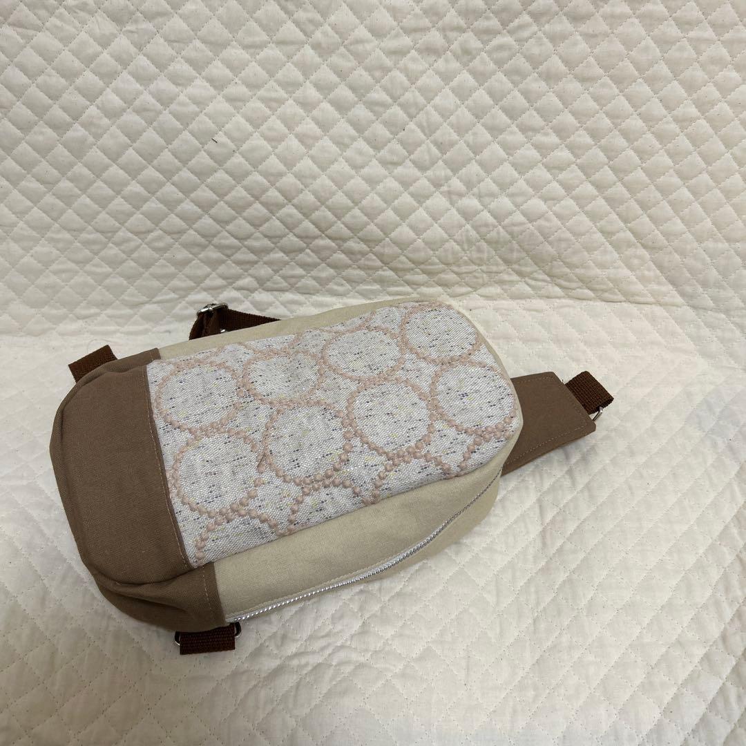 ミナペルホネン　ハンドメイド　BOXタイプボディバッグ タンバリンピンクベージュ