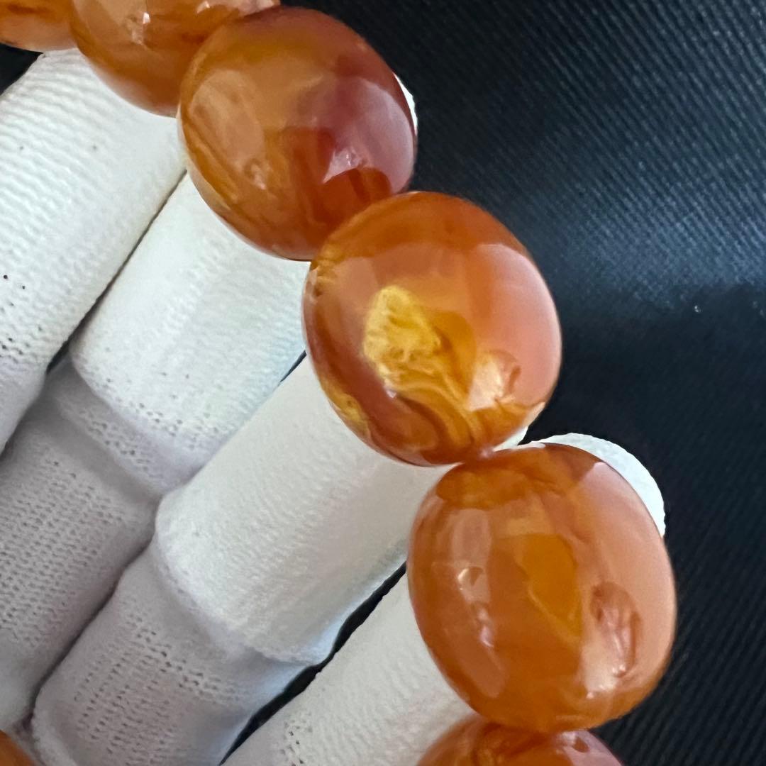 高品質天然ハニーアンバー琥珀のブレスレットAB1039