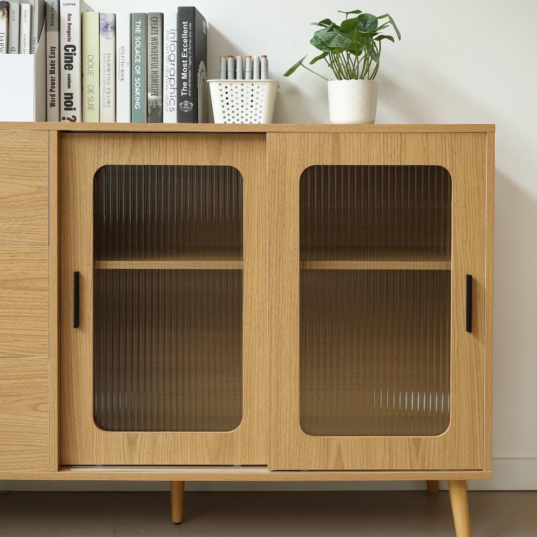 新登場！ 北欧風キャビネット サイドボード 食器棚 キャビネットNATURAL