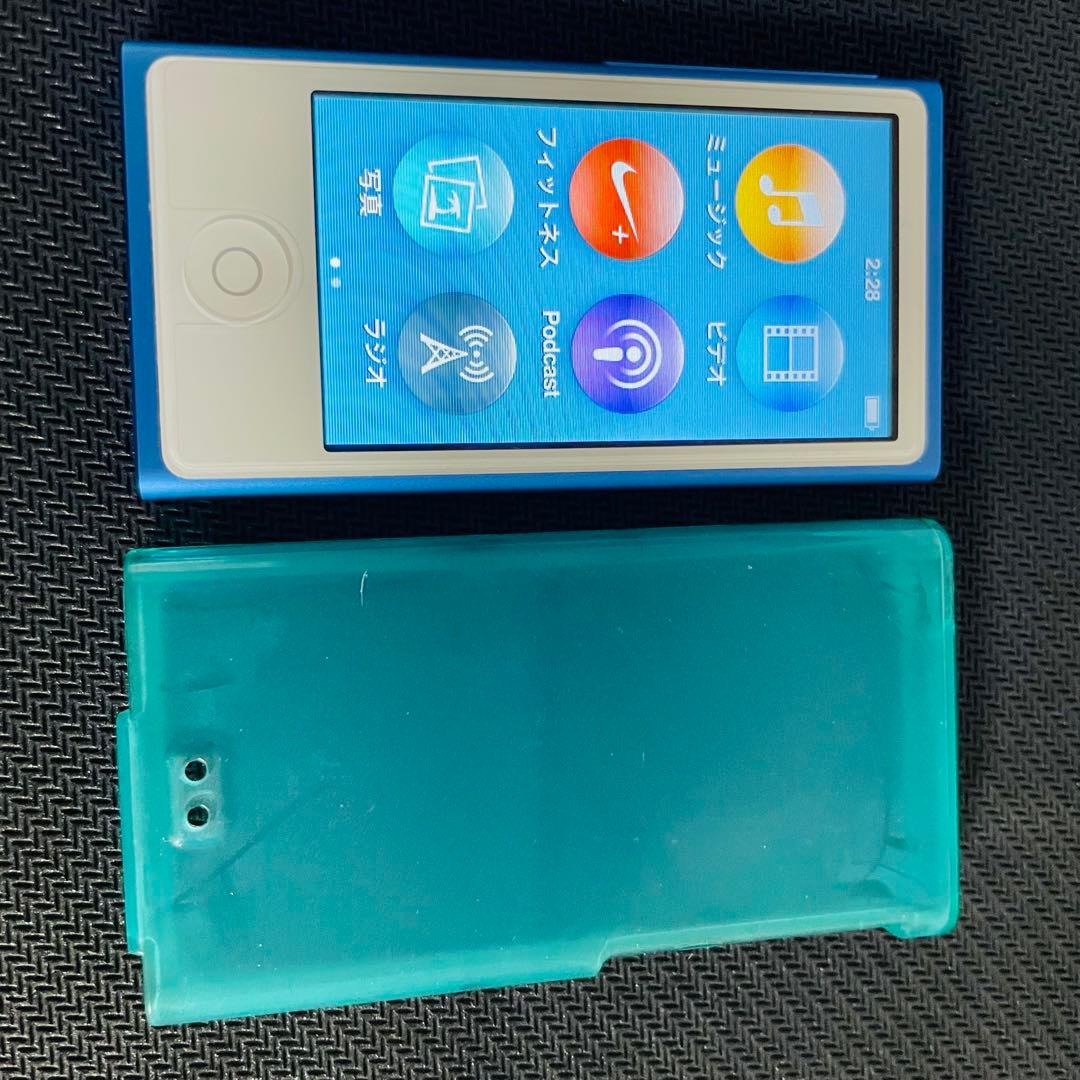 Apple アップル iPod nanoブルー 保護カバーあり