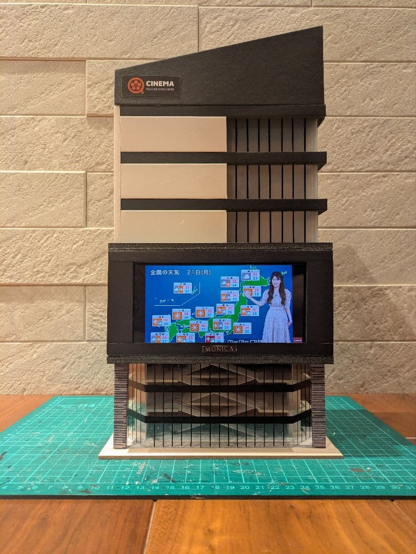 専用　Nゲージ　自作ストラクチャー　ステーションシネマビルと駅舎セット
