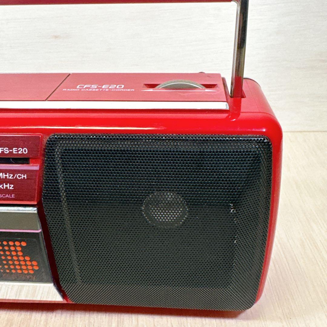 SONY CFS-E20 赤 ラジカセ FM/AM 通電・ラジオOK 昭和レトロ