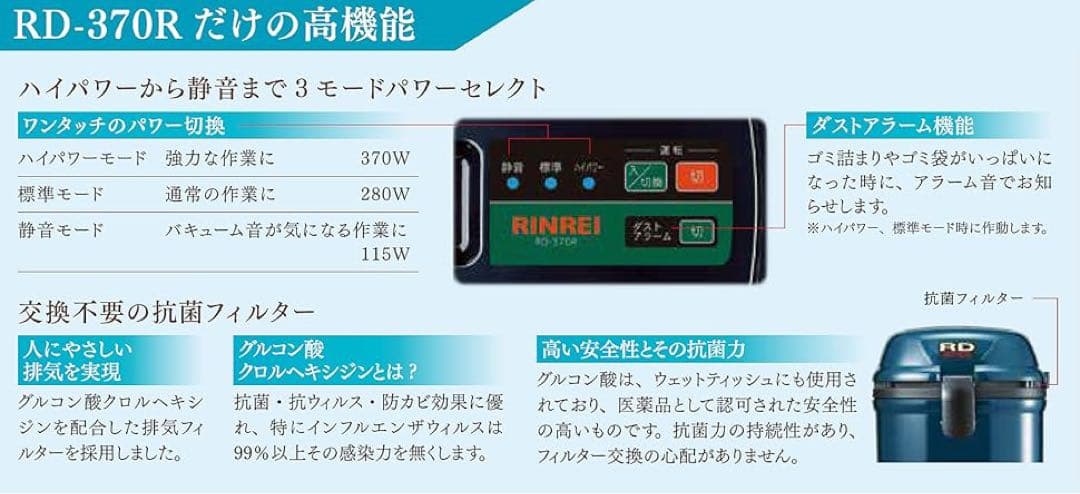 リンレイ ハイパワー業務用ドライバキューム RD-370R