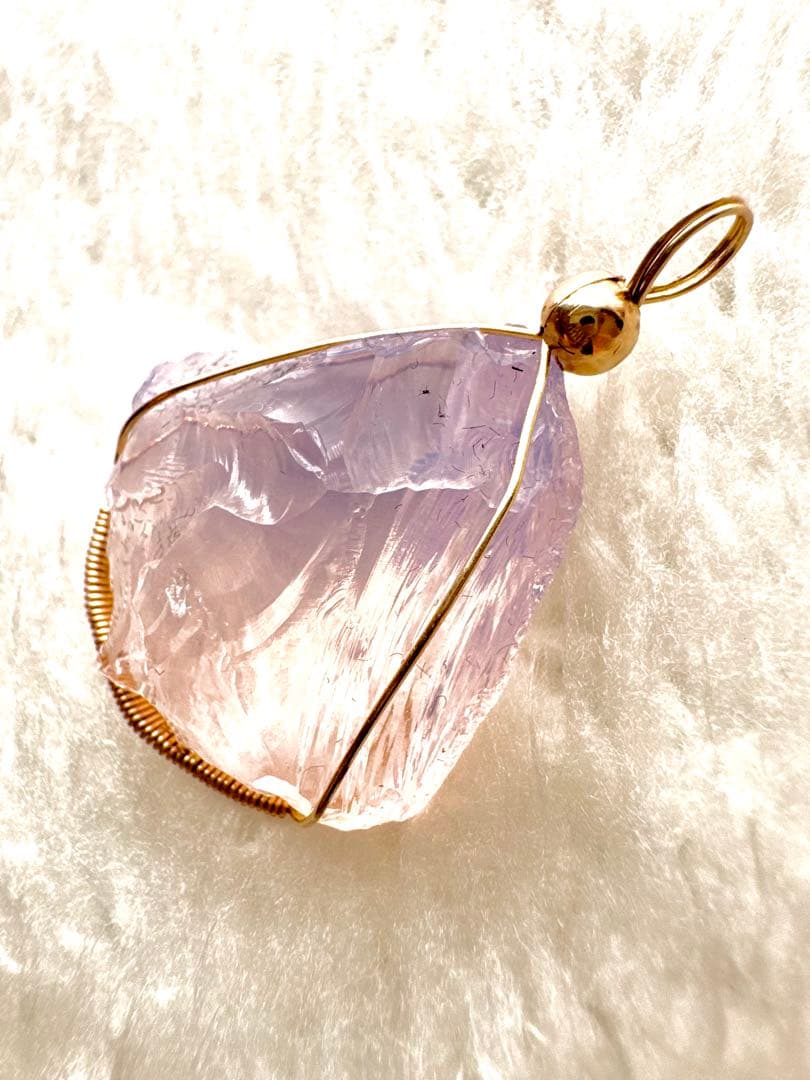 アンダラクリスタル シエラネバダ産 シャンパンピンク 置物＆ペンダントトップ