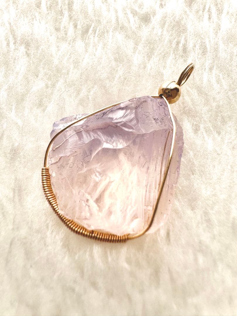 アンダラクリスタル シエラネバダ産 シャンパンピンク 置物＆ペンダントトップ