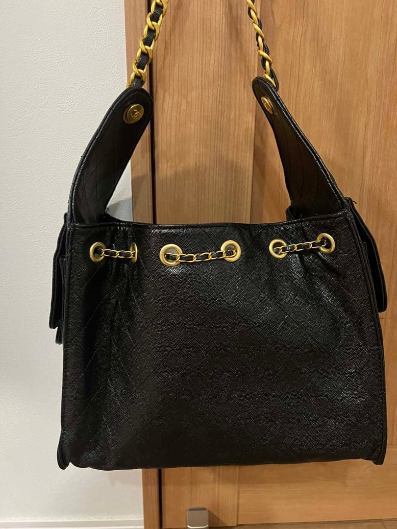 CHANEL ブラック キルティングバッグノベルティ　トートバッグ