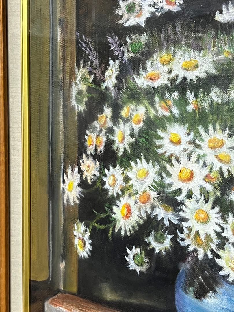 デイジーの油絵 F8（幅455×高さ380）のサイズ（額別）※額も付きます