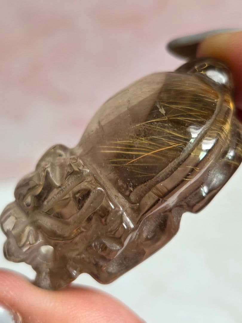 スモーキールチルクォーツ龍亀