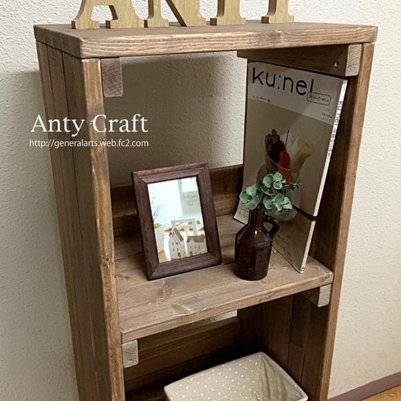 【引取可能】3段収納棚 本棚 飾り棚 幅36cm UN/UN 完成品