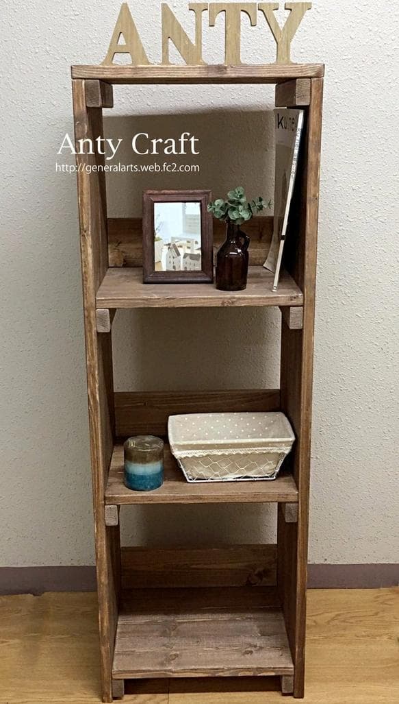 【引取可能】3段収納棚 本棚 飾り棚 幅36cm UN/UN 完成品