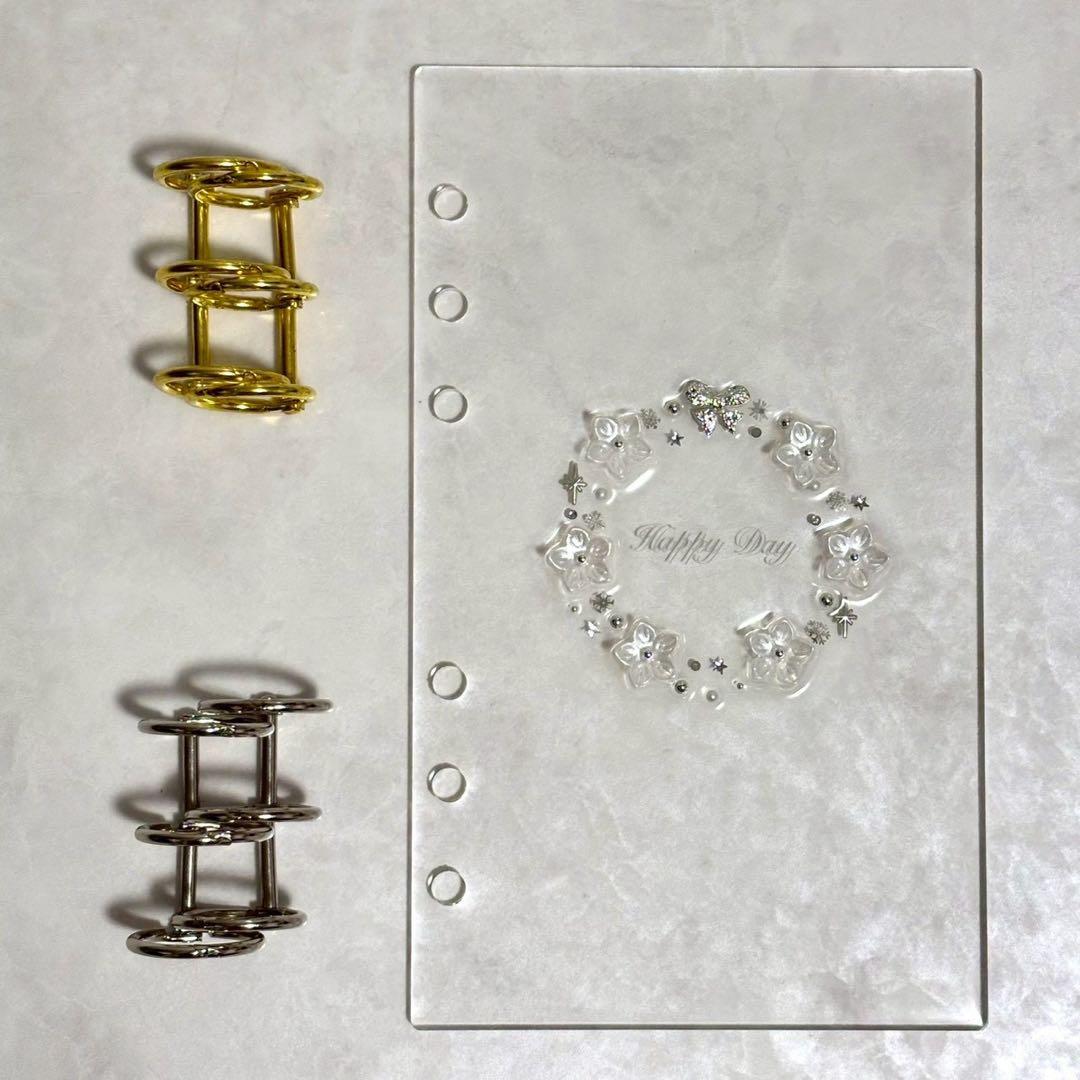 ✨みく✨A6 アクリルレジンバインダー　リング付き×２セット