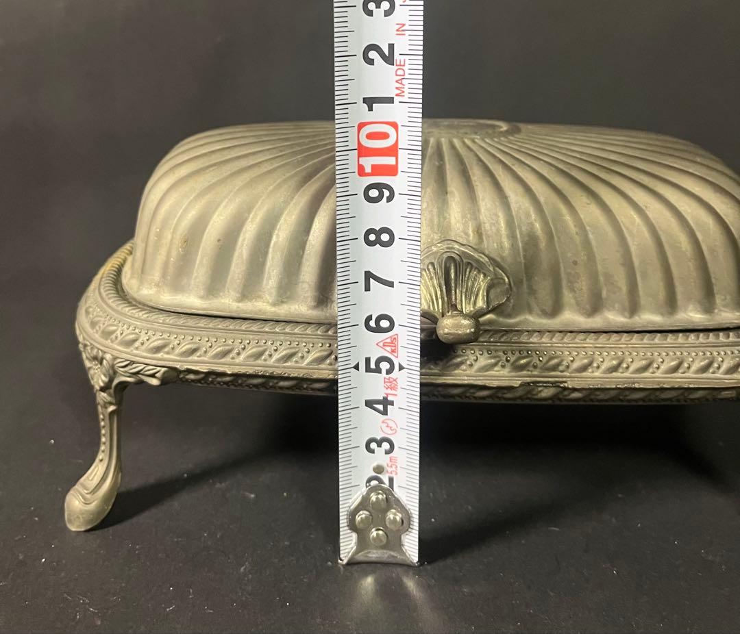 バターディッシュ アンティーク　ヴィンテージ　気泡ガラス　貴族　舶来品