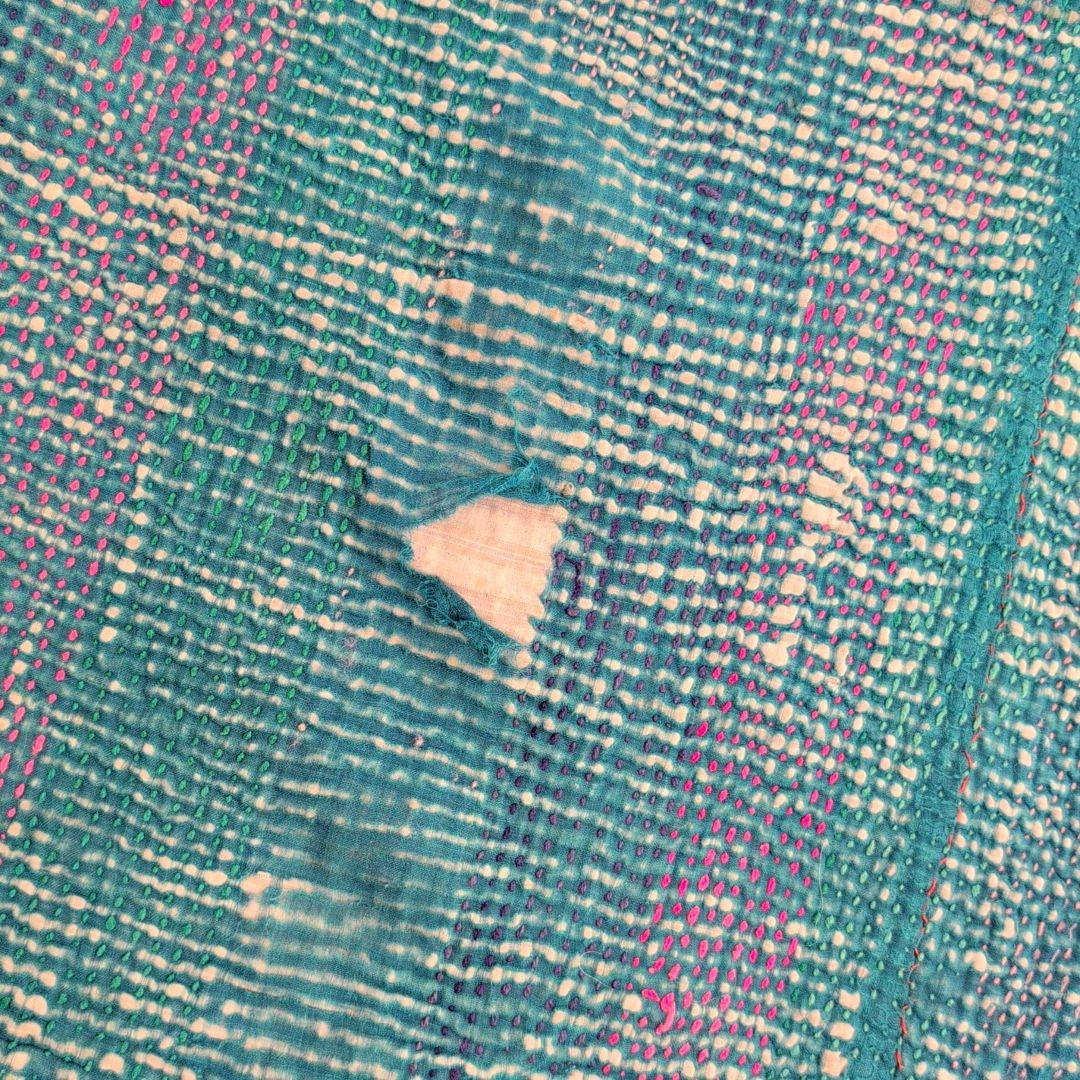 ダイヤ刺繍ソファカバー ヴィンテージ カンタキルト ラリーキルトラグ #857