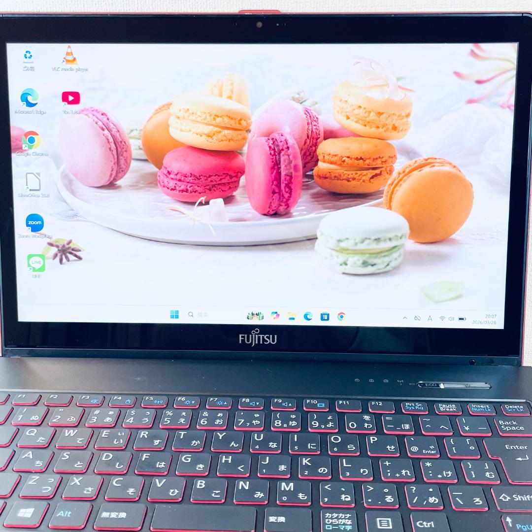 軽量コンパクト 爆速SSD DVD Windows11 ノートパソコン 赤×黒