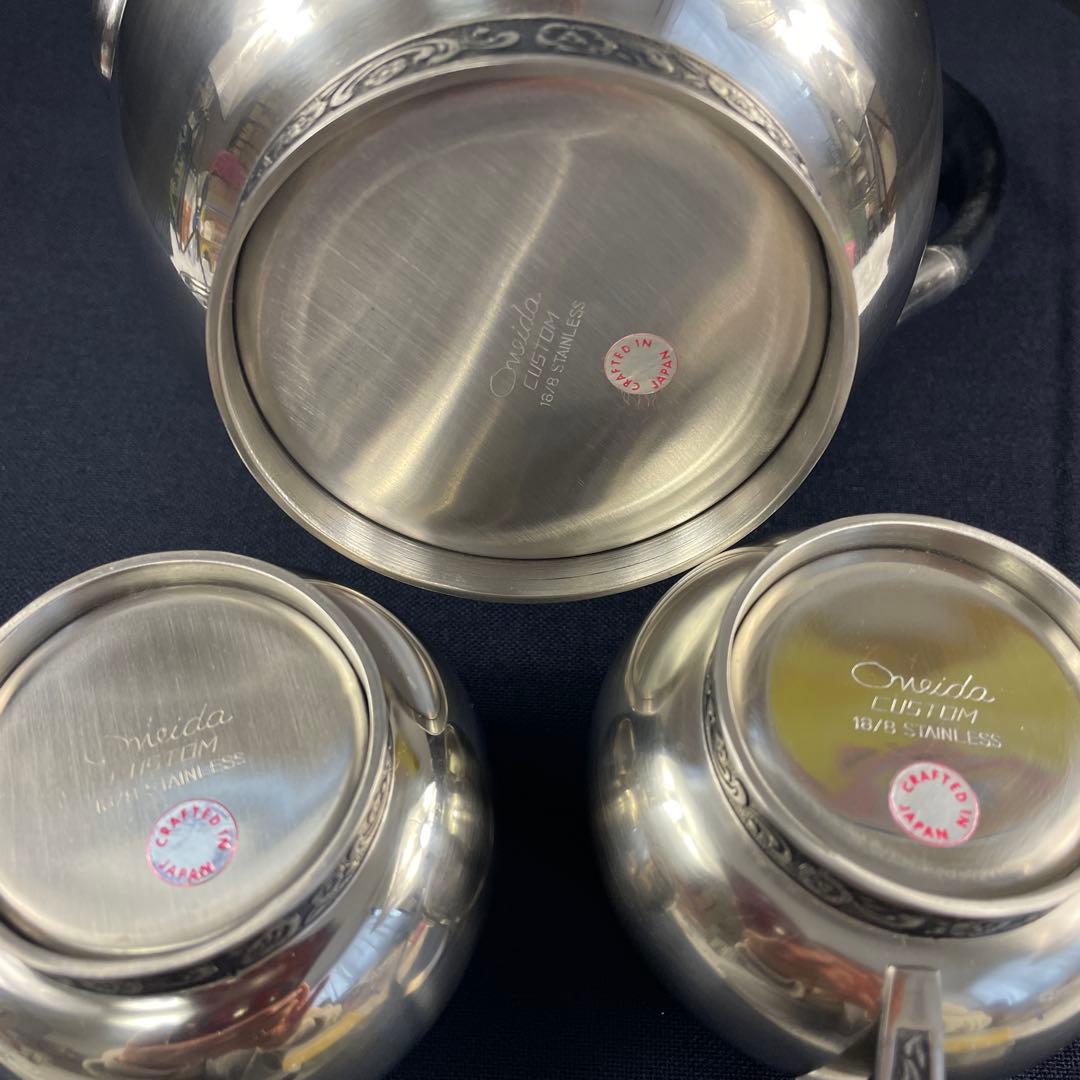 未使用・ONEIDA/オナイダ、洋食器、コーヒー4点セット、18／8ステンレス