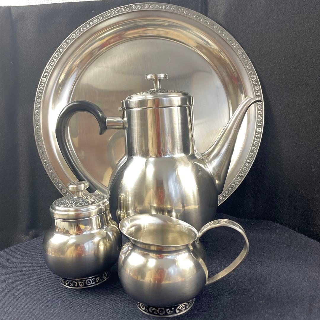 未使用・ONEIDA/オナイダ、洋食器、コーヒー4点セット、18／8ステンレス