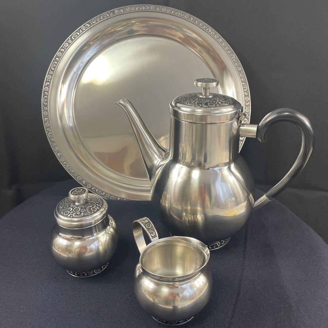 未使用・ONEIDA/オナイダ、洋食器、コーヒー4点セット、18／8ステンレス