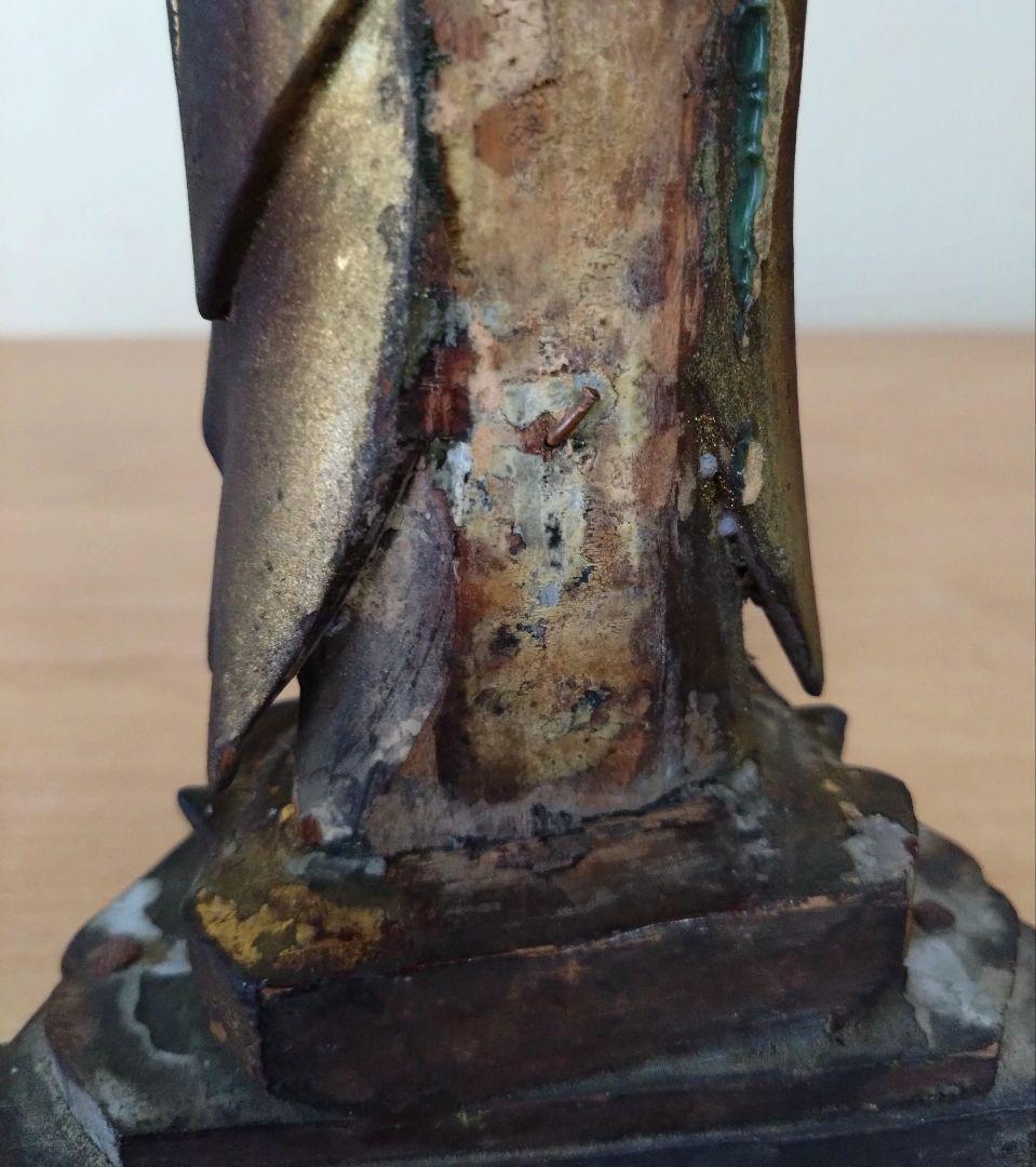 木彫り　金彩　阿弥陀如来像　江戸時代