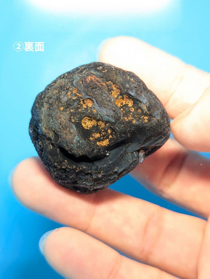 【原石】十勝石玲瓏　北海道産レインボーオブシディアン　十勝石　玲瓏石