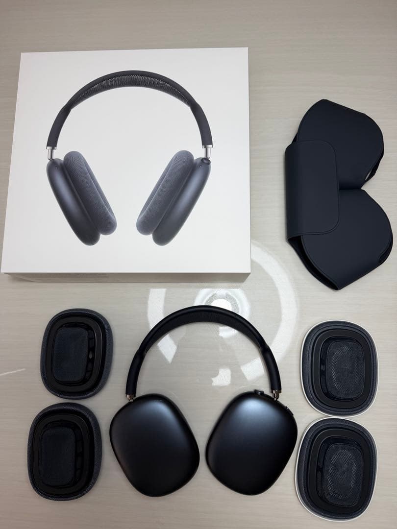 AirPods MaxミッドナイトAppleCare+付 純正イヤーパッド未使用