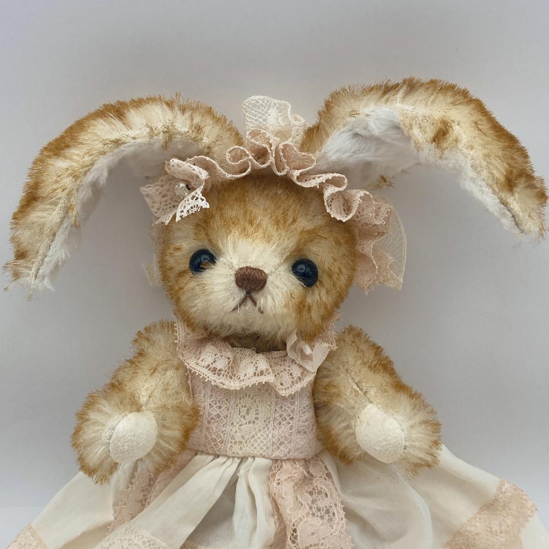 アンティークレース ベビードレス ウサギさん エクリュドレス ハンドメイド