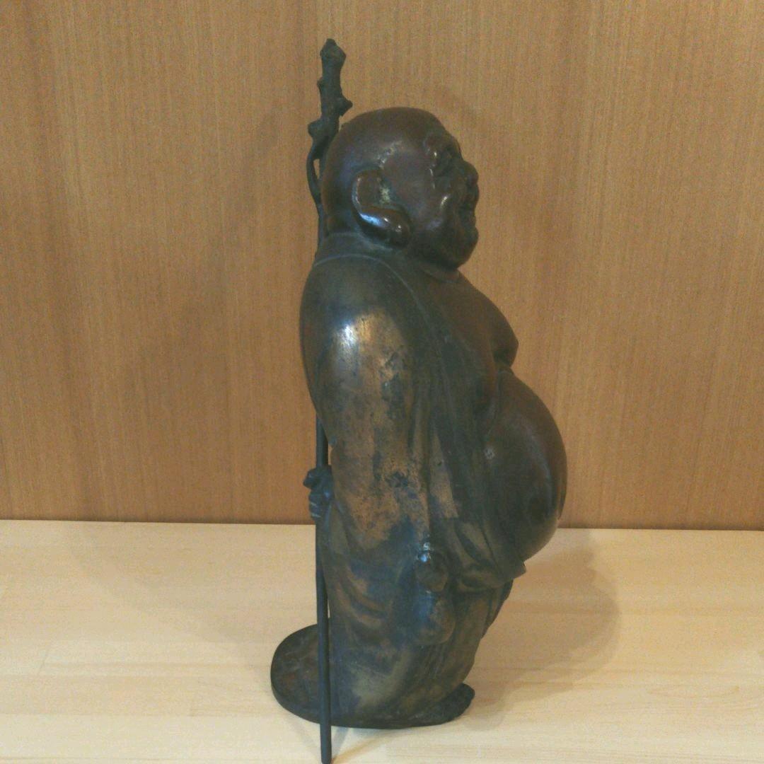 布袋様 銅製  置物 優しいお顔の布袋様