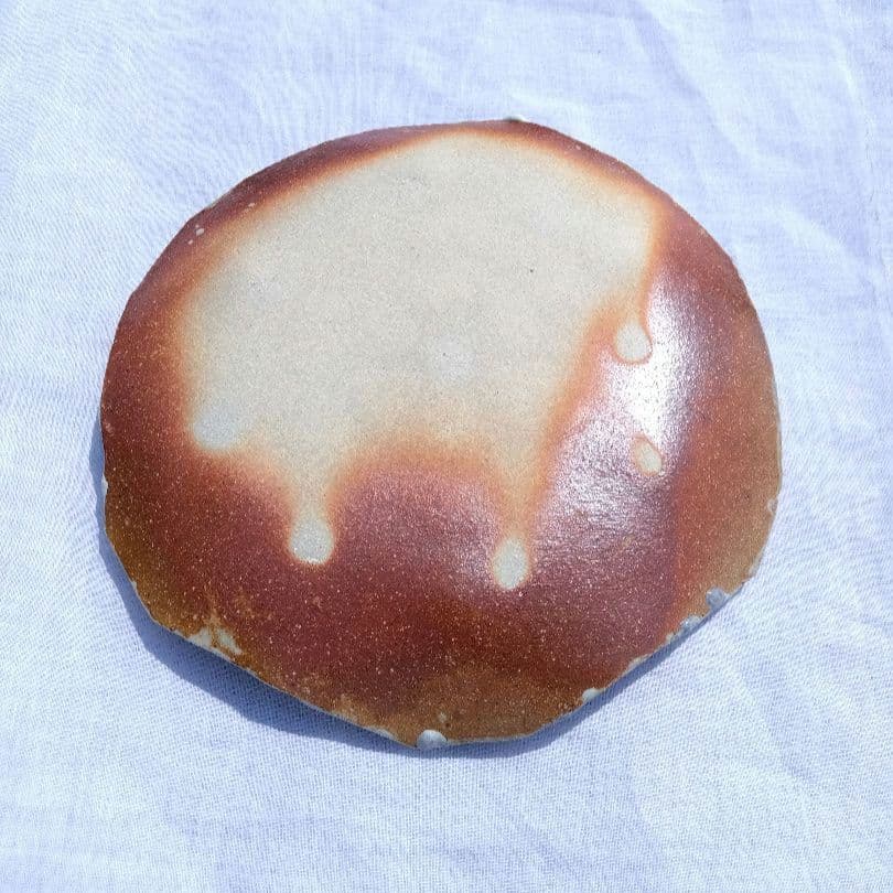 青緑ガラス釉 貝文六角大皿 長石釉