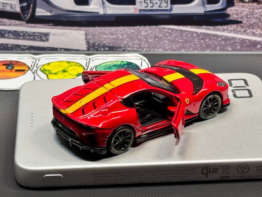 LBWK 308 GTB ミニカー 赤色 灰色2台セット レース仕様 おまけ付き