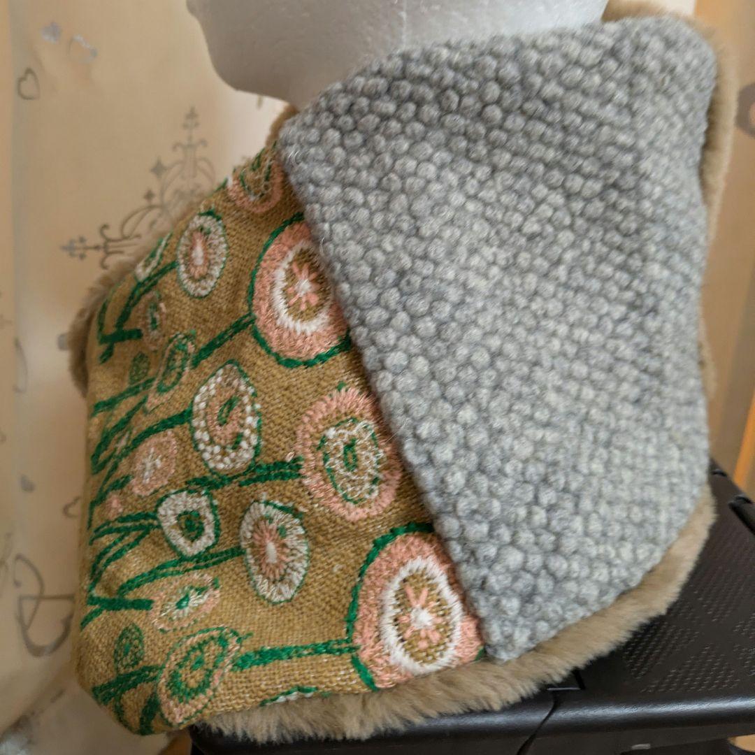 ミナペルホネン スヌード パース マスタード ハンドメイド ふわふわ