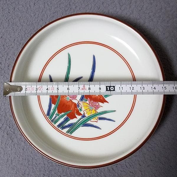 有田焼　鹿山窯　匠 鉄鉢揃　花ごよみ　５枚セット　中皿　中鉢　径15cm　木箱付