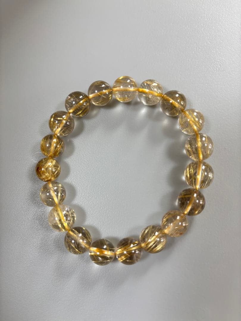 タイチンルチルクォーツ ブレスレット 11mm パワーストーン　金針 天然石