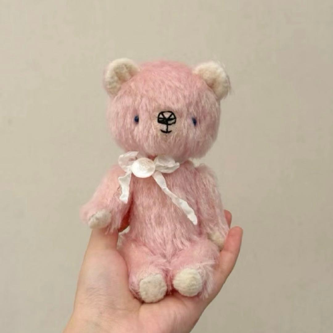 リトルピンクベア テディベア くま ぬいぐるみ ハンドメイド 海外作家様