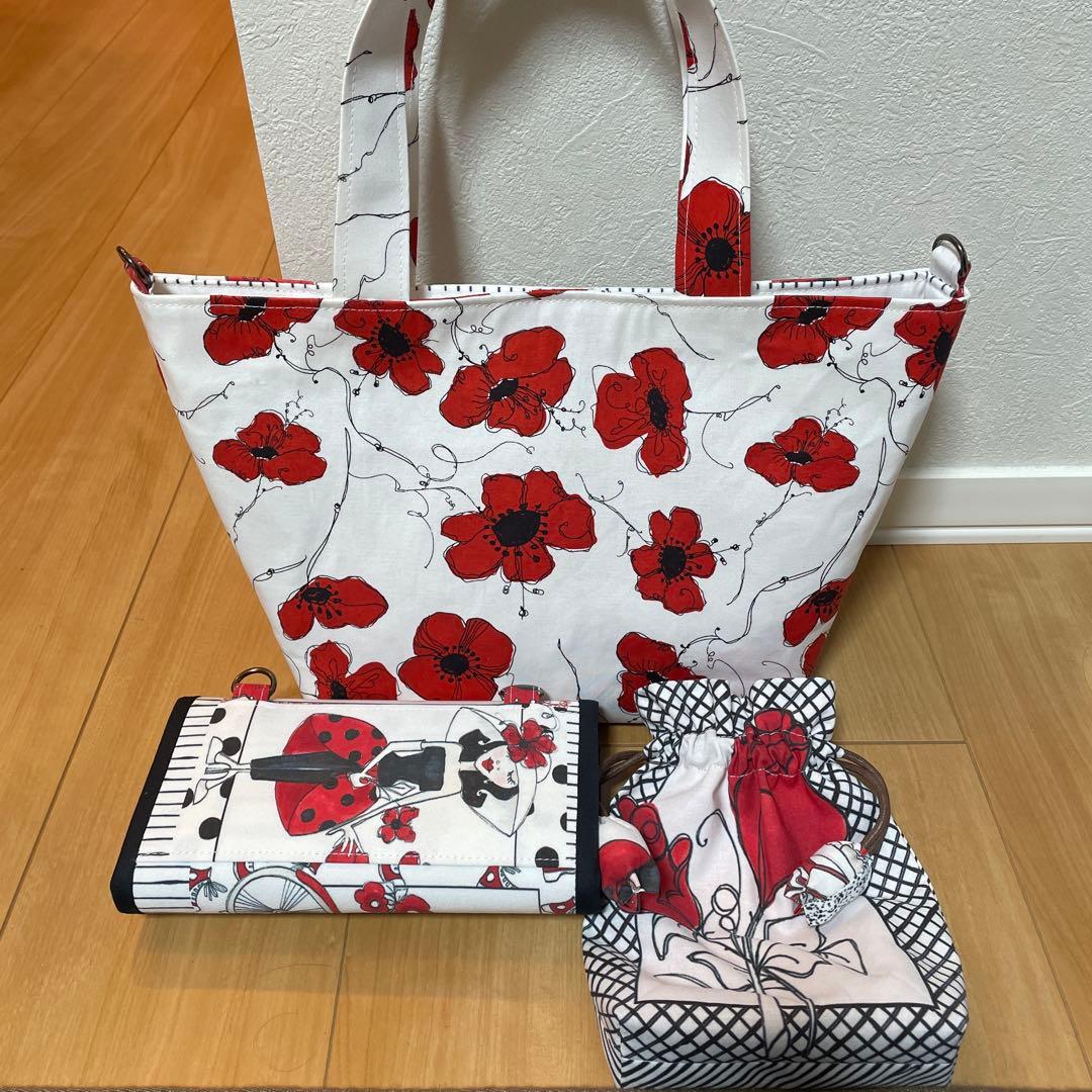 特価　長財布　やりくり財布　ハンドメイド　トートバッグ　巾着袋　ロラライハリス
