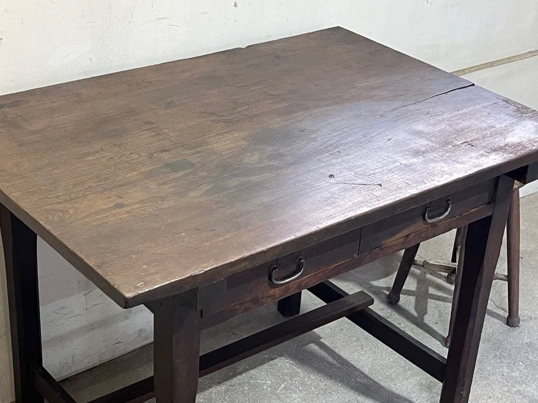 明治〜大正 アンティーク木製の作業台 一枚板