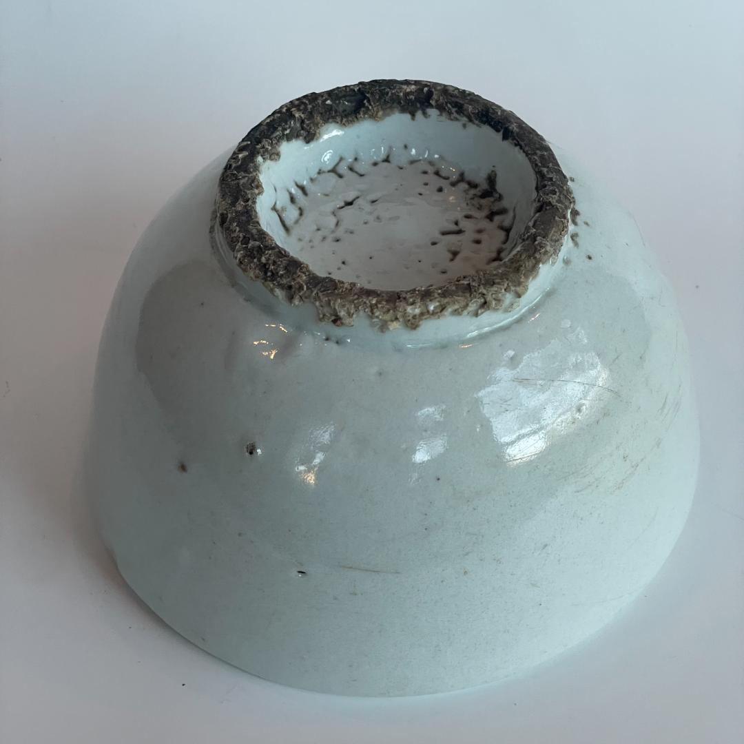 古渡 白磁碗 清代中後期 中国 南方民窯 唐物 茶碗 14.3cm 古陶磁 古玩