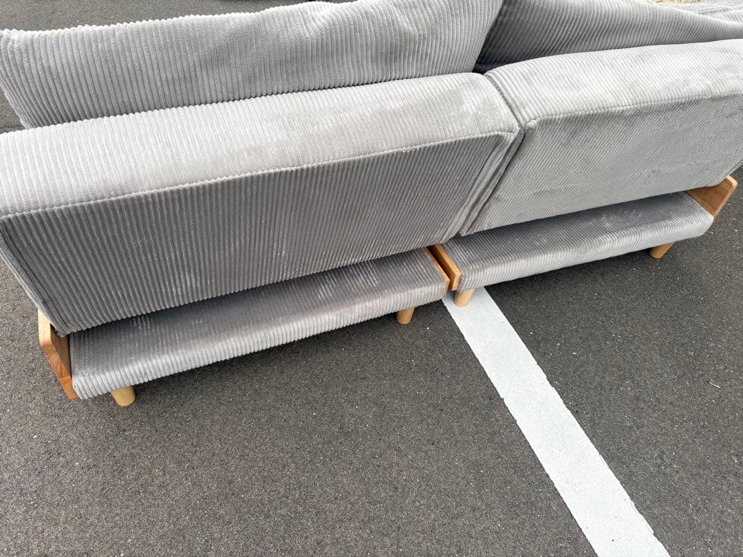 ベルーナ　コーデュロイ 2人掛けソファ ソファーベッド　中古品