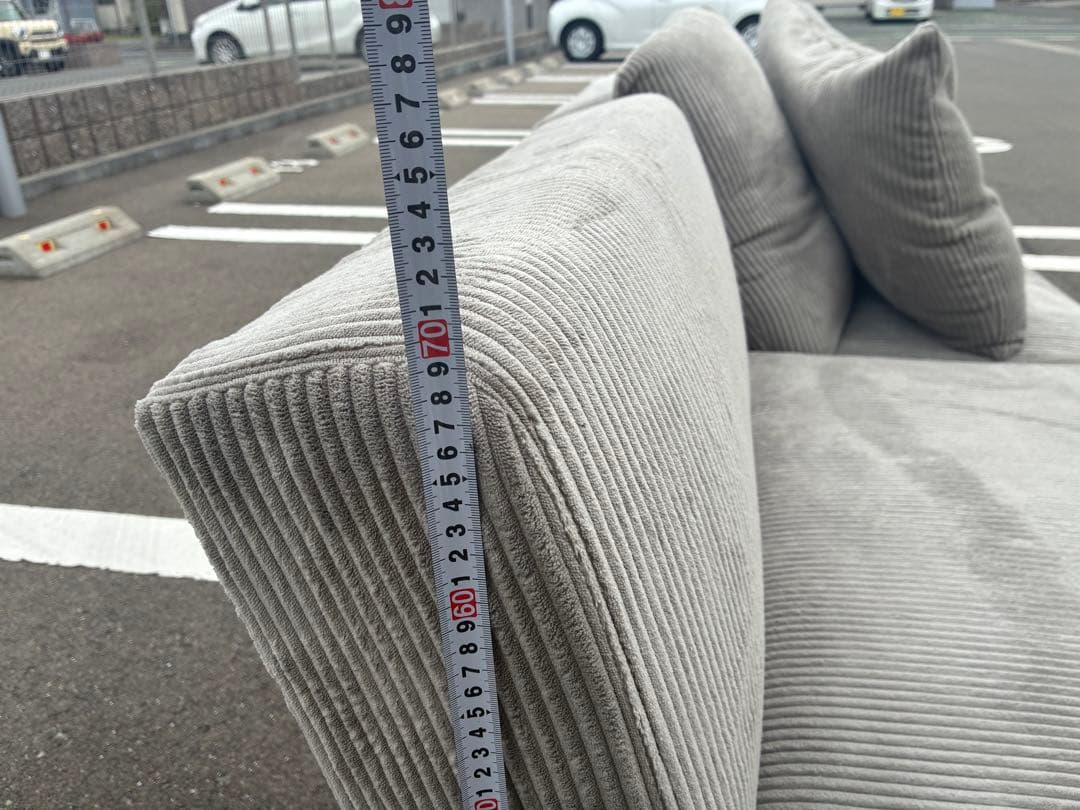 ベルーナ　コーデュロイ 2人掛けソファ ソファーベッド　中古品