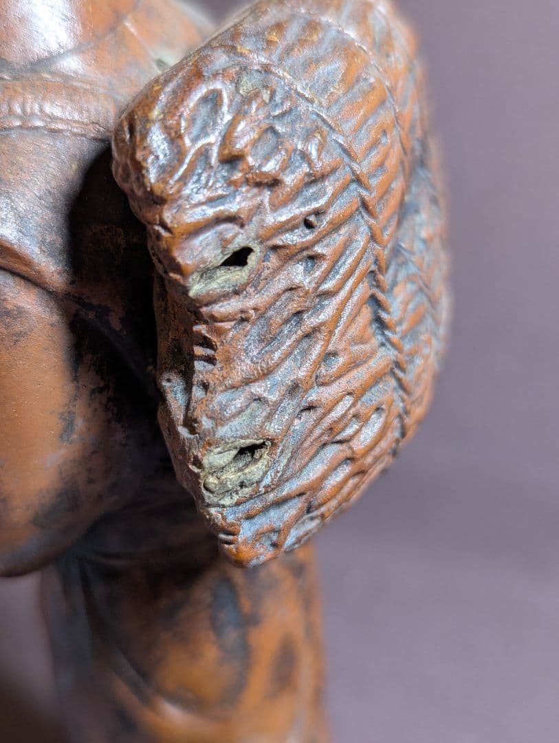 二宮尊徳像 銅製 燕製 新潟 ペン立て 二宮金次郎像 昭和 レトロ 金属工芸