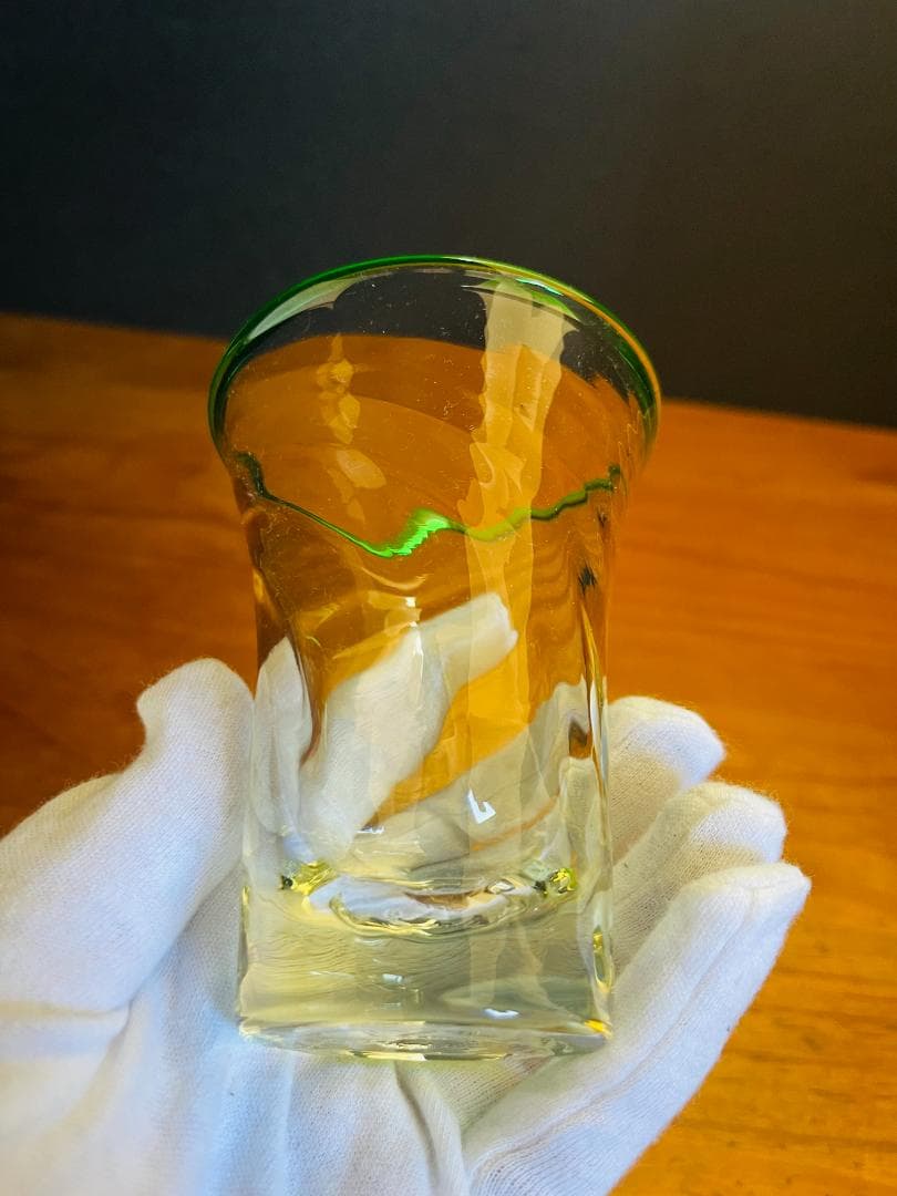 倉敷ガラス　 吹きガラス　小谷真三　グラス　ビールグラス　2客