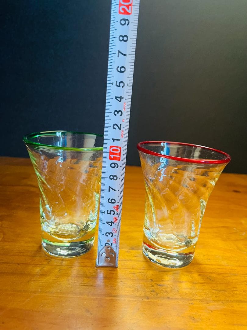 倉敷ガラス　 吹きガラス　小谷真三　グラス　ビールグラス　2客