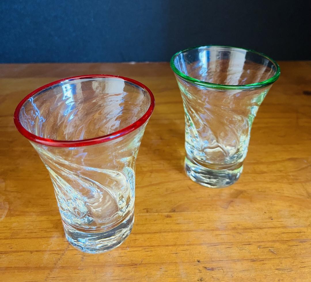 倉敷ガラス　 吹きガラス　小谷真三　グラス　ビールグラス　2客