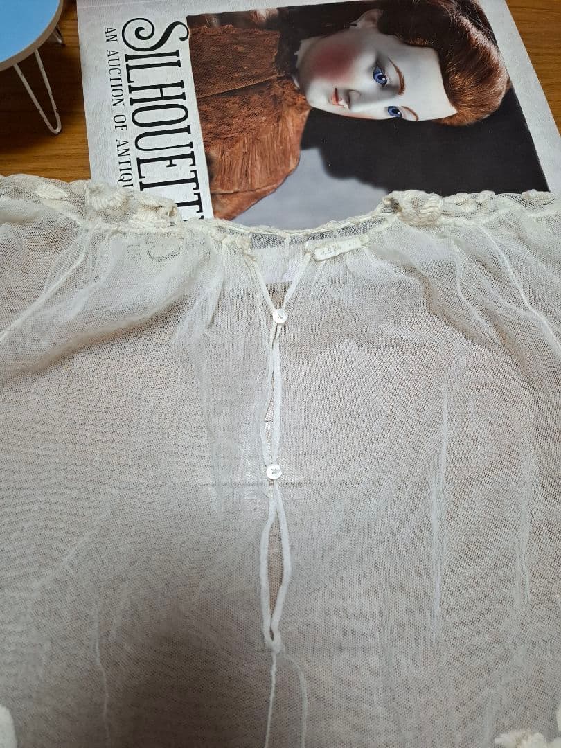 アンティークビスクドール★テディベア★ジュモー☆ミニョネットチュールレースドレス