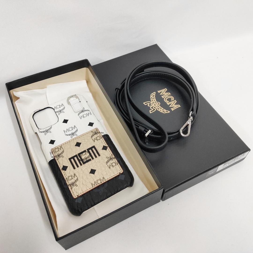 新品 未使用 MCM ヴィセトス スプライシング iPhone用ケース ブラック