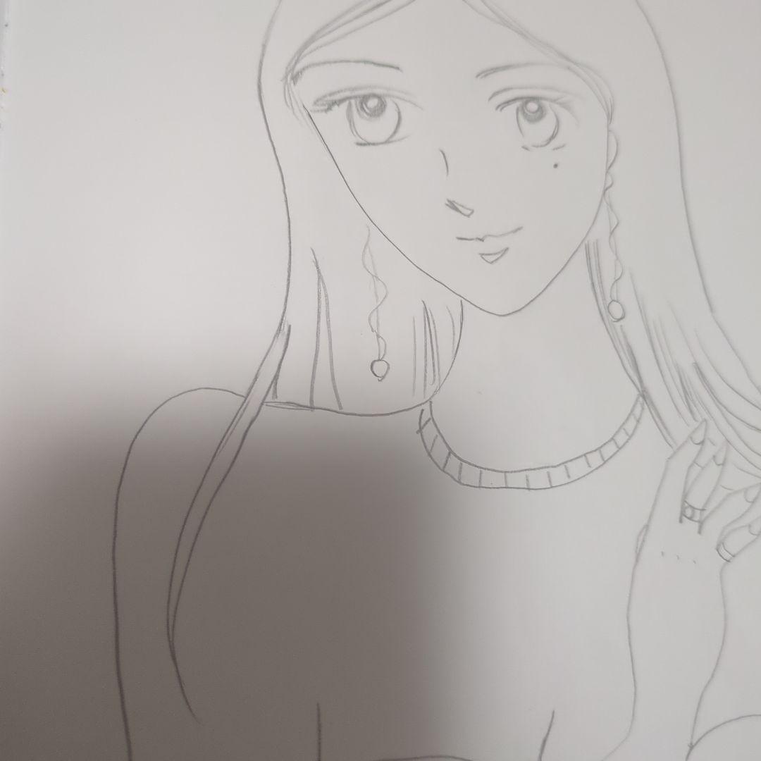 女性のポートレート イラスト 鉛筆画