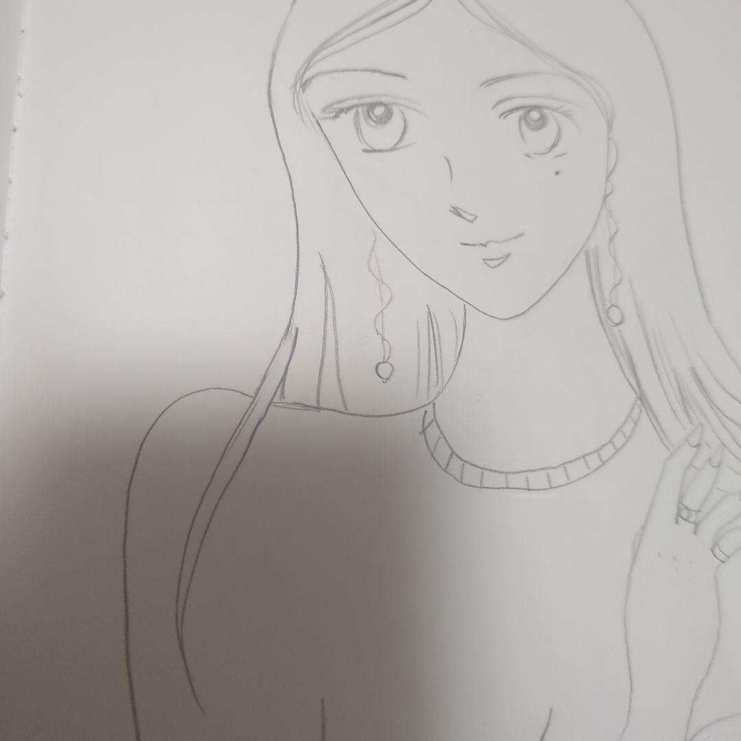 女性のポートレート イラスト 鉛筆画