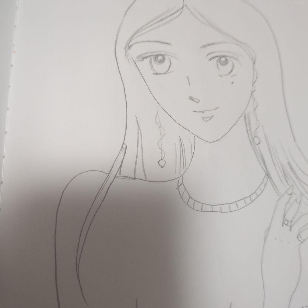 女性のポートレート イラスト 鉛筆画